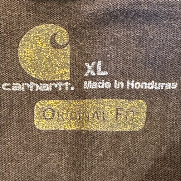 Carhartt Mens XL Brown Original Fit Short Sleeve T Shirt  in 100% Cotton - Picture 3 of 8